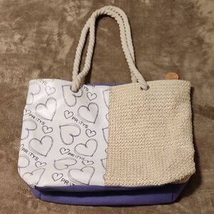 Purple and Cream Tote Bag